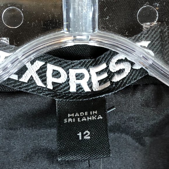 NWT Express Black Cotton Blend Two Button Blazer with Peak Lapels Classic Y2K - Picture 9 of 11